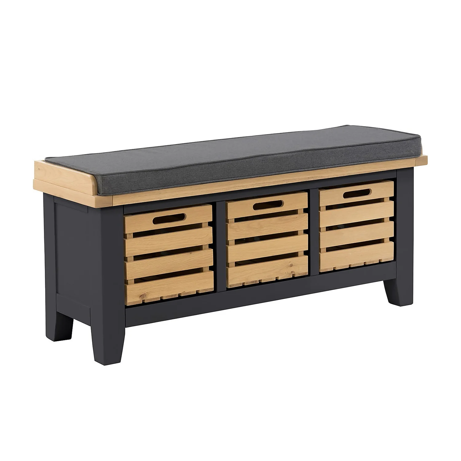 Ashstead Storage Bench - Oak & Charcoal 3 Ashstead Storage Bench - Oak & Charcoal