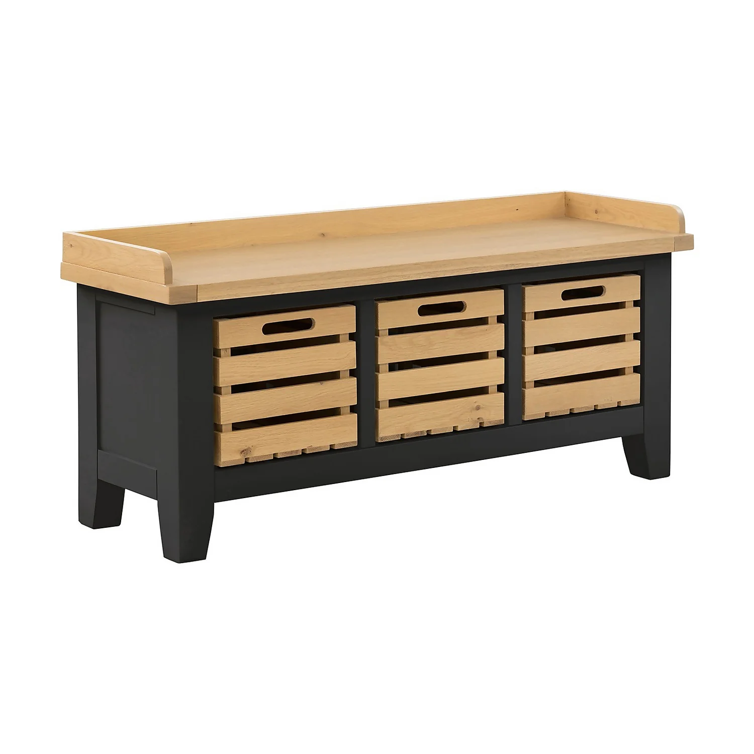 Ashstead Storage Bench - Oak & Charcoal 8 Ashstead Storage Bench - Oak & Charcoal - Image 6