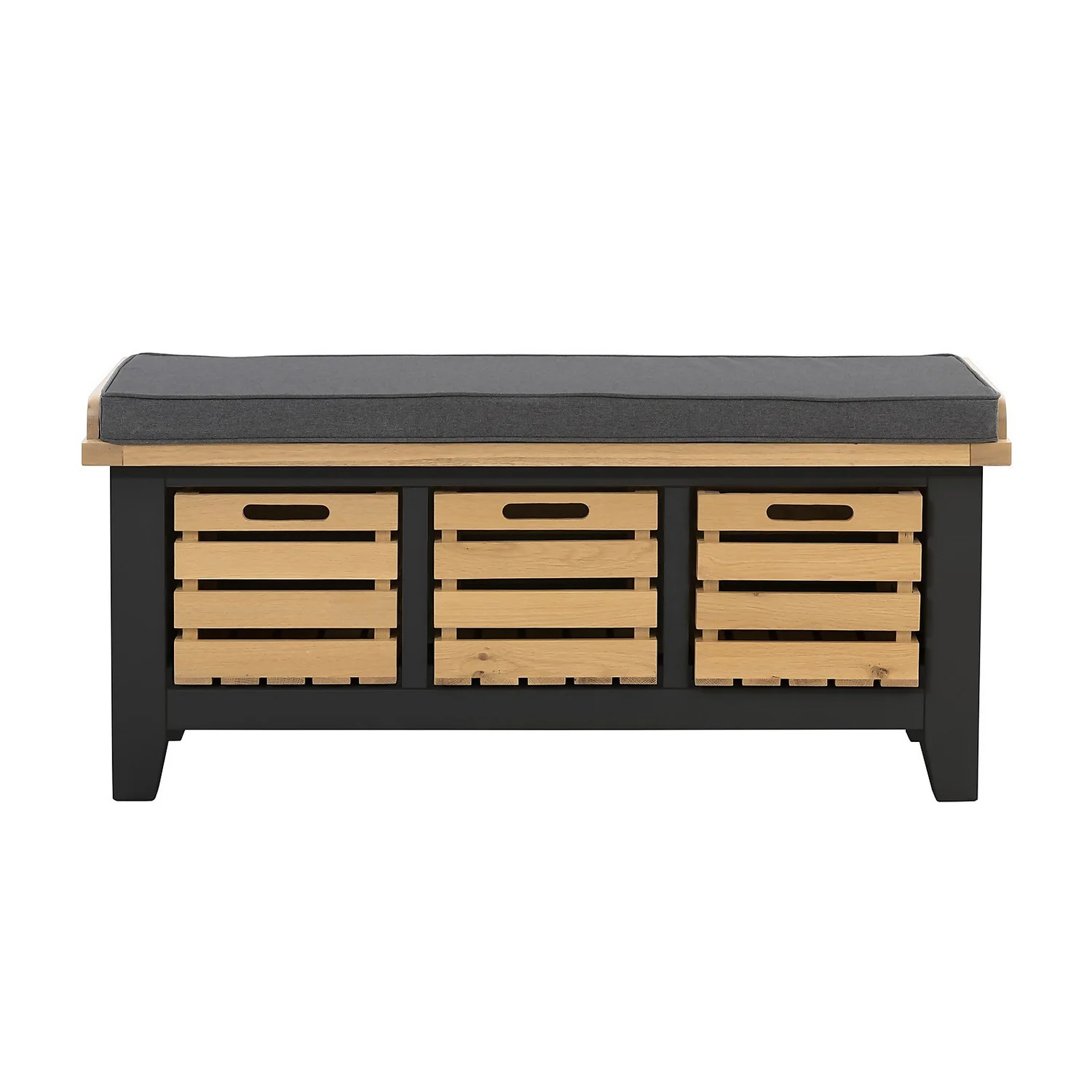 Ashstead Storage Bench - Oak & Charcoal 6 Ashstead Storage Bench - Oak & Charcoal - Image 4