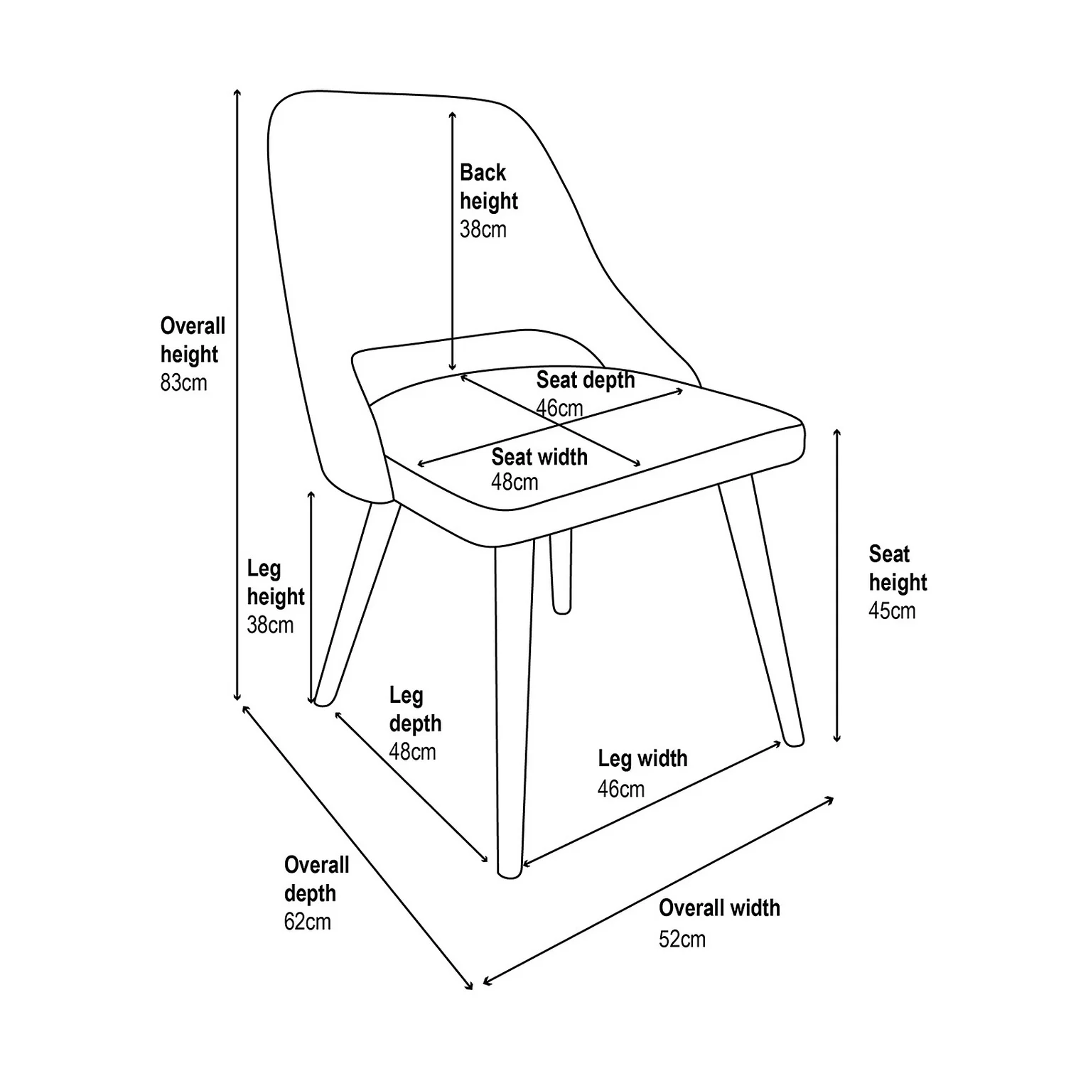 Oliver Upholstered Dining Chairs - Set Of 2 - Grey 10 Oliver Upholstered Dining Chairs - Set Of 2 - Grey - Image 8