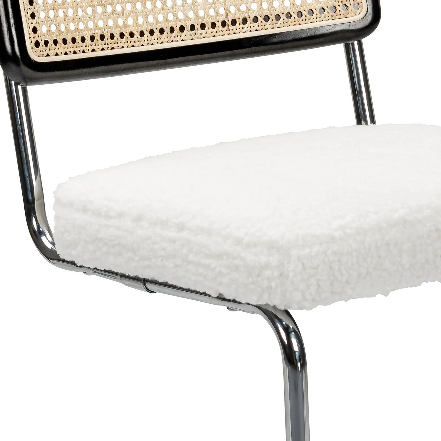 Rory Rattan Back Dining Chair - Set Of 2 - Cream 8 Rory Rattan Back Dining Chair - Set Of 2 - Cream - Image 6