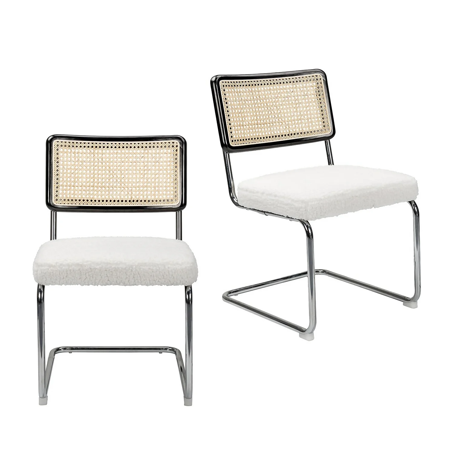Rory Rattan Back Dining Chair - Set Of 2 - Cream 3 Rory Rattan Back Dining Chair - Set Of 2 - Cream