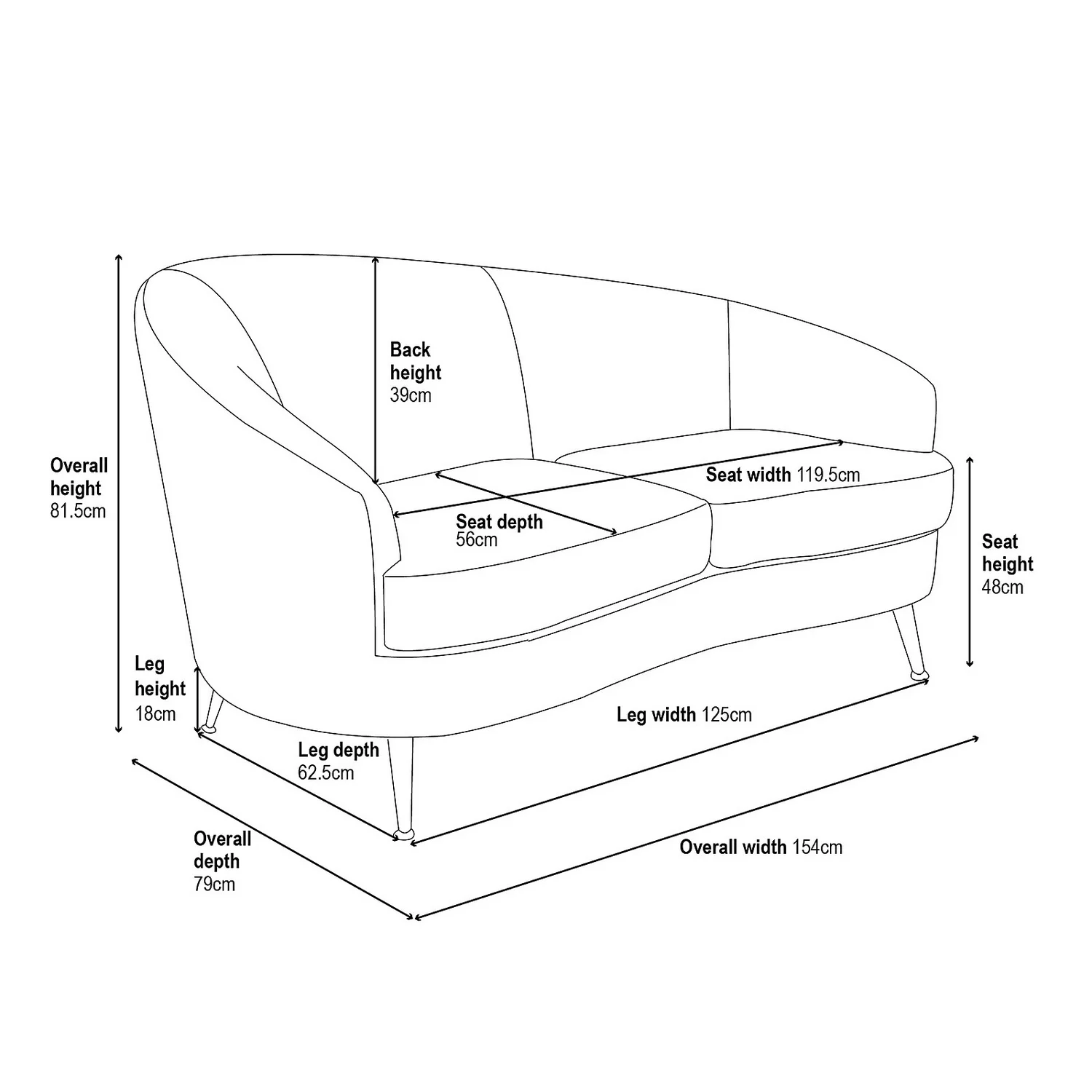Lucie Asymmetric 2 Seater Sofa - Teal 9 Lucie Asymmetric 2 Seater Sofa - Teal - Image 7