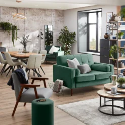 Draper Velvet 2 Seater Sofa In A Box - Green -Home Style Sales 13645998 2144978299732498