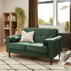 Draper Velvet 2 Seater Sofa In A Box - Green -Home Style Sales 13645998 9925009129468127