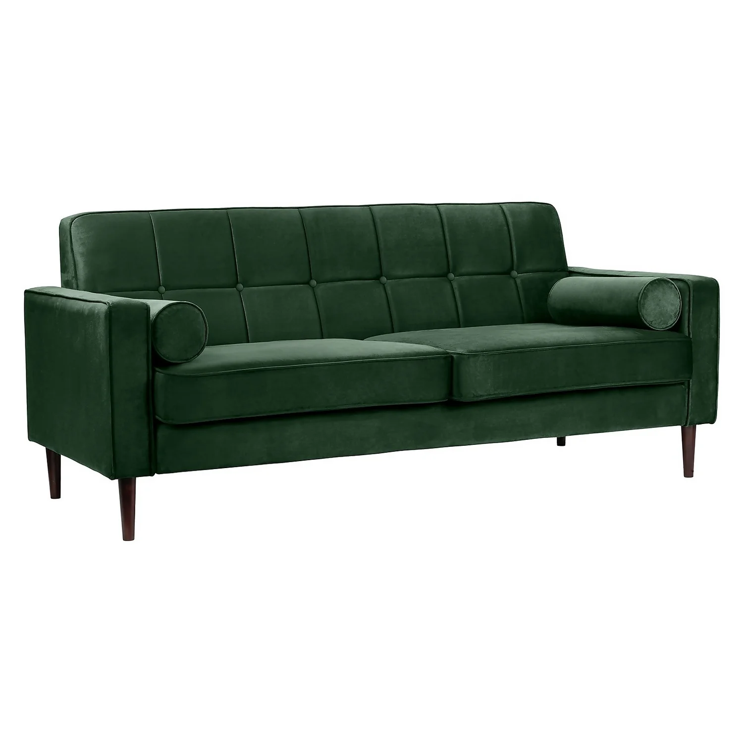 Draper Velvet 3 Seater Sofa In A Box - Green 3 Draper Velvet 3 Seater Sofa In A Box - Green
