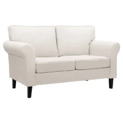 Linea Woven Fabric 2 Seater Sofa In A Box - Natural