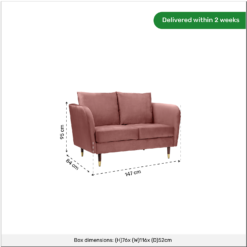 Cosmo Velvet 2 Seater Sofa In A Box - Rose Pink -Home Style Sales 13646013 1785007639562713