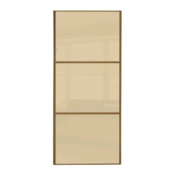 Linear Sliding Wardrobe Door 3 Panel Cream Glass With Windsor Oak Frame (W)610mm