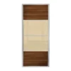 Ellipse Sliding Wardrobe Door 4 Panel Walnut / Cream Glass With Aluminium Frame (W)914mm 2 Ellipse Sliding Wardrobe Door 4 Panel Walnut / Cream Glass With Aluminium Frame (W)914mm -Home Style Sales 13660795 1734935066744996