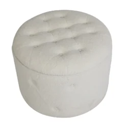 Betty Boucle Button Ottoman - Cream 11 Betty Boucle Button Ottoman - Cream -Home Style Sales 13667712 7494964295445026