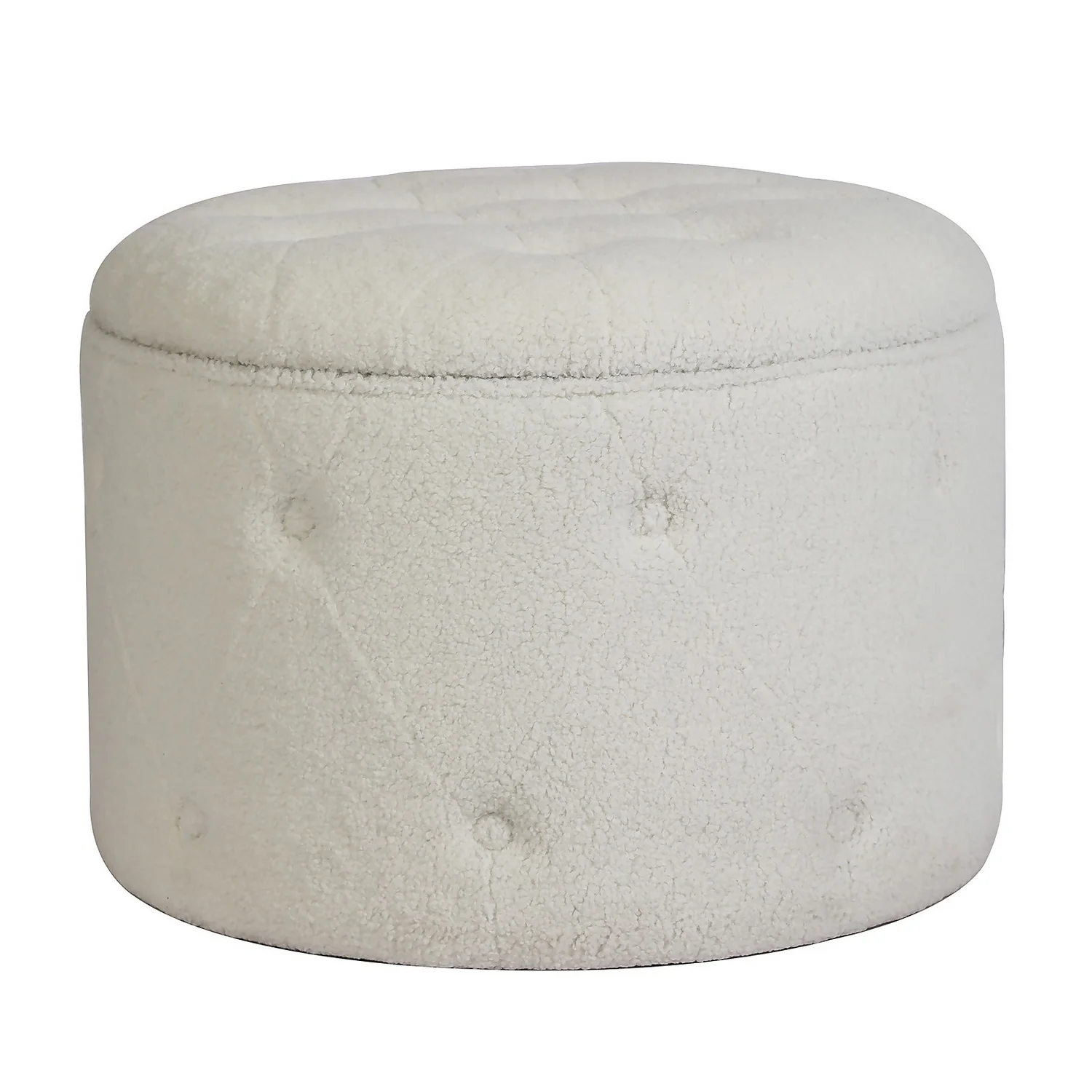 Betty Boucle Button Ottoman - Cream 3 Betty Boucle Button Ottoman - Cream