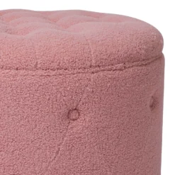 Betty Boucle Button Ottoman - Rose 13 Betty Boucle Button Ottoman - Rose -Home Style Sales 13667713 1244964295705537