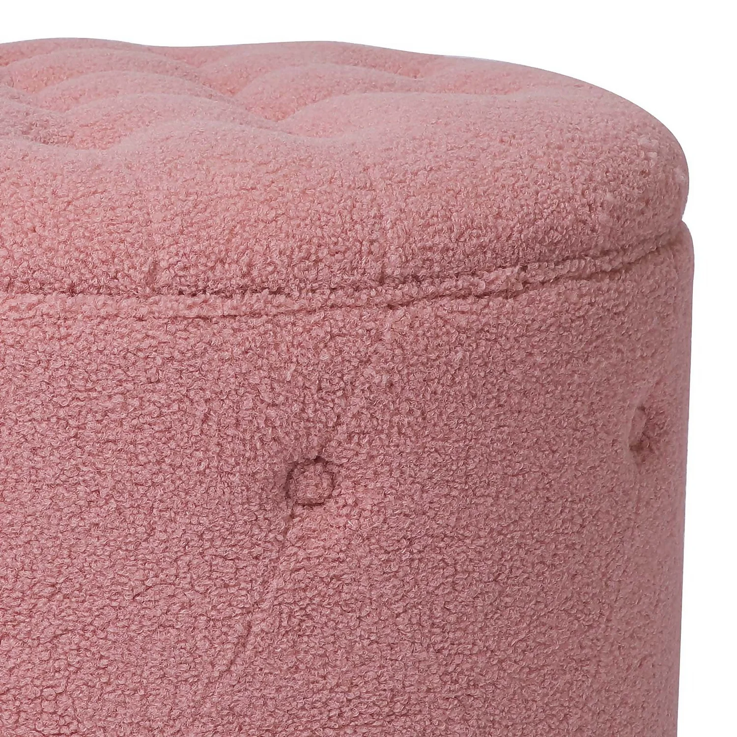 Betty Boucle Button Ottoman - Rose 7 Betty Boucle Button Ottoman - Rose - Image 5