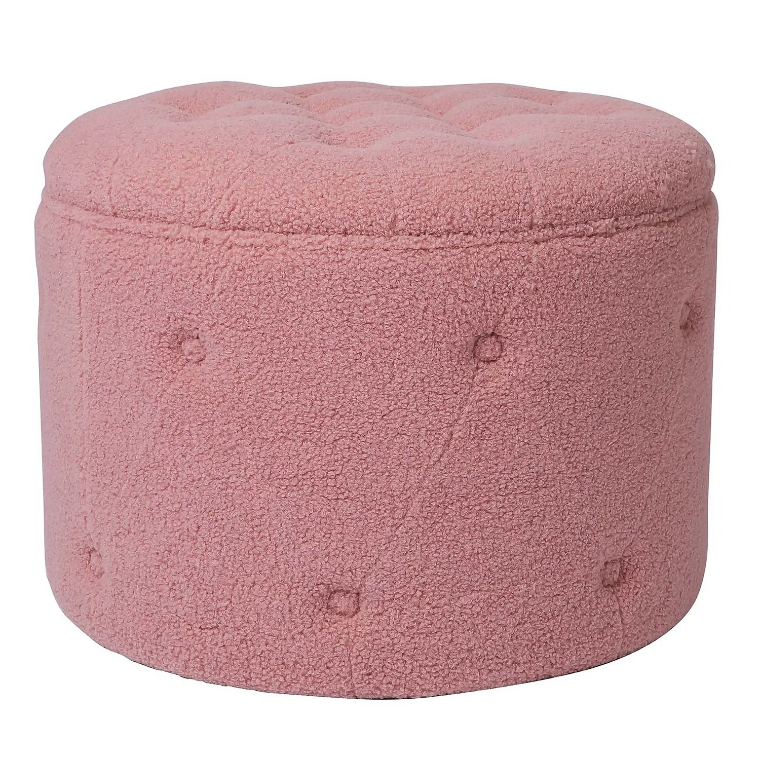 Betty Boucle Button Ottoman - Rose 3 Betty Boucle Button Ottoman - Rose