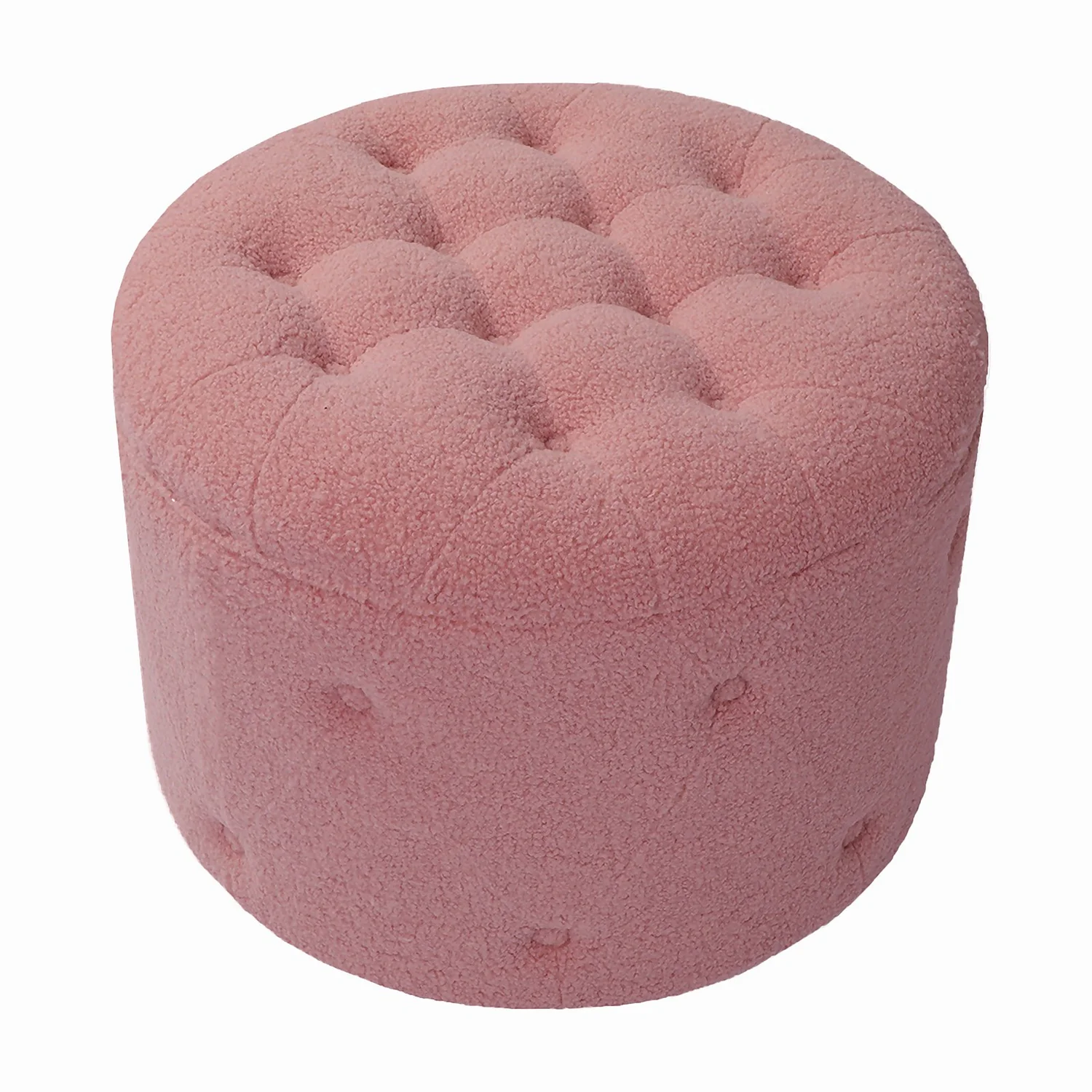 Betty Boucle Button Ottoman - Rose 6 Betty Boucle Button Ottoman - Rose - Image 4