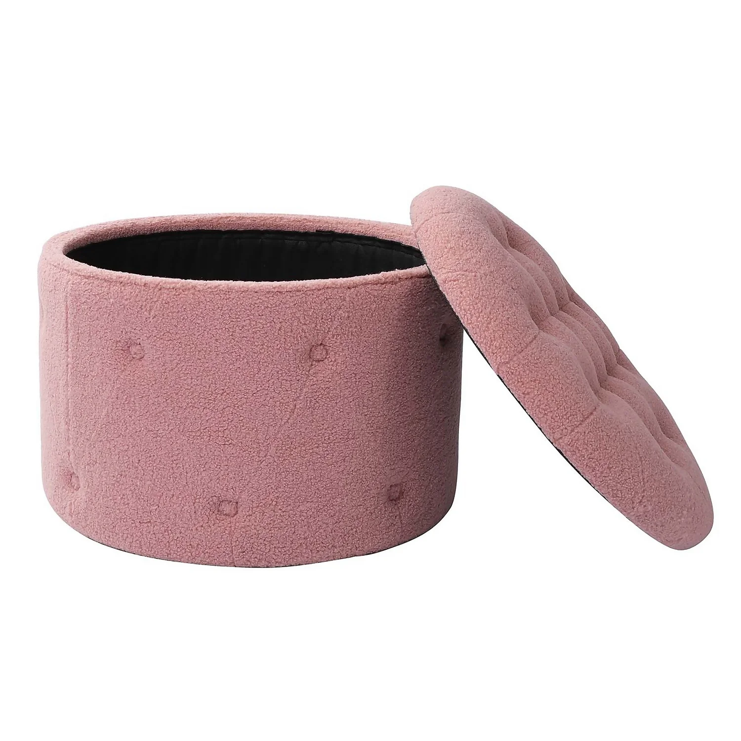 Betty Boucle Button Ottoman - Rose 5 Betty Boucle Button Ottoman - Rose - Image 3