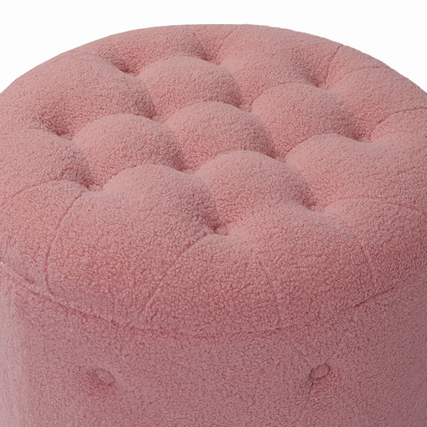Betty Boucle Button Ottoman - Rose 8 Betty Boucle Button Ottoman - Rose - Image 6
