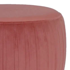 Gill Pleated Velvet Ottoman - Rose -Home Style Sales 13667714 1714964295625230