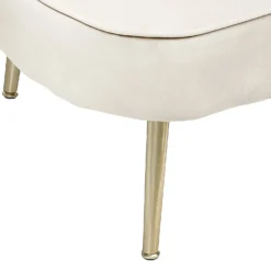 Gigi Velvet Chaise Longue - Cream -Home Style Sales 13698291 1384975247775096