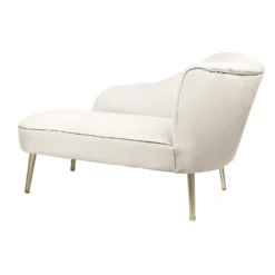 Gigi Velvet Chaise Longue - Cream -Home Style Sales 13698291 7794975247631288
