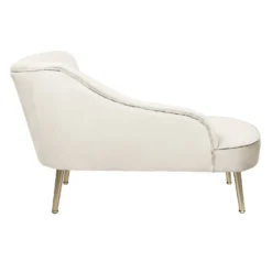 Gigi Velvet Chaise Longue - Cream -Home Style Sales 13698291 7894975247576052
