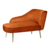 Gigi Velvet Chaise Longue - Tangerine -Home Style Sales 13698292 1304975247457771