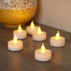Pack Of 6 LED Tealight Candles - White -Home Style Sales 13794262 3985009419379298