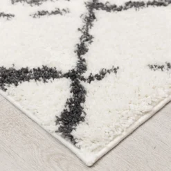 Deluxe Berber Shaggy Runner - White & Black - 180x67cm -Home Style Sales 13888027 1124988131185459