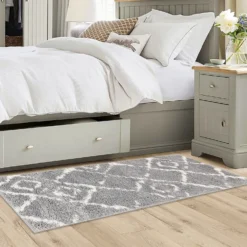 Deluxe Berber Shaggy Runner - Grey & White - 180x67cm -Home Style Sales 13888989 1374988130978099