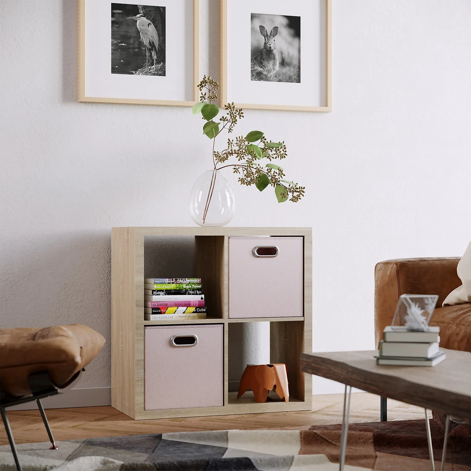 Clever Cube Fabric Insert - Set Of 2 - Blush Pink 4 Clever Cube Fabric Insert - Set Of 2 - Blush Pink - Image 2