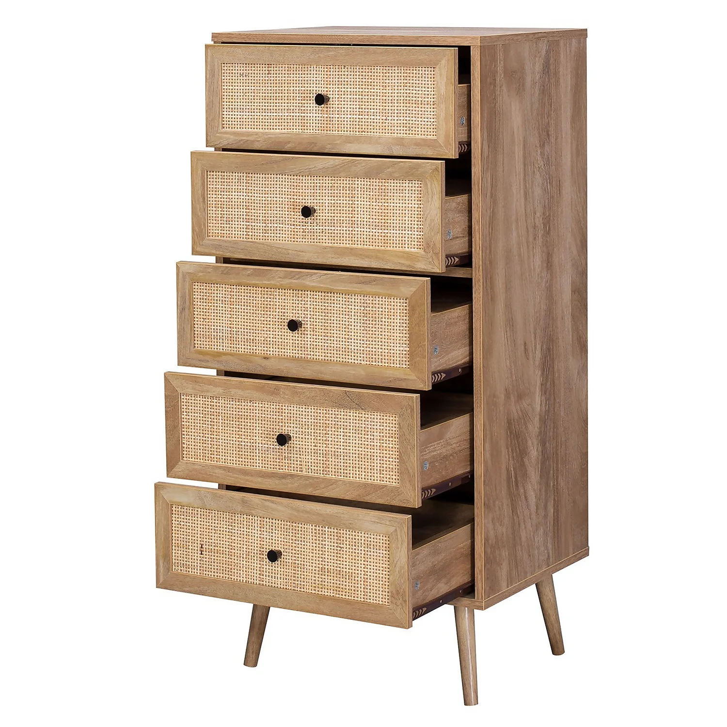 Kubu Rattan 5 Drawer Tallboy 5 Kubu Rattan 5 Drawer Tallboy - Image 3