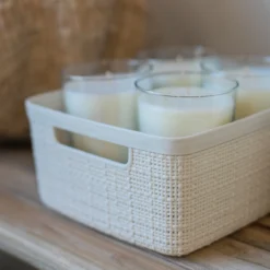 Curver Jute Small Recycled Storage Basket - 5L White -Home Style Sales 13965909 9394995188077128