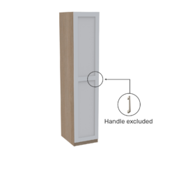 House Beautiful Realm Single Wardrobe, Oak Effect Carcass - White Shaker Door (W) 450mm X (H) 2196mm -Home Style Sales 13999704 6035005578075354