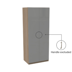 House Beautiful Honest Double Wardrobe, Oak Effect Carcass - Gloss Grey Slab Door (W) 900mm X (H) 2196mm -Home Style Sales 13999726 1055005574172063