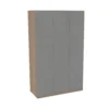 House Beautiful Honest Triple Wardrobe, Oak Effect Carcass - Gloss Grey Slab Doors (W) 1350mm X (H) 2196mm -Home Style Sales 13999735 3645005572834018