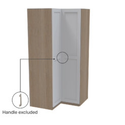 House Beautiful Realm Corner Wardrobe, Oak Effect Carcass - White Shaker Doors (W) 1053mm X (H) 2196mm -Home Style Sales 13999750 3435012795403132