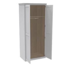 House Beautiful Realm Fitted Look Double Wardrobe, Oak Effect Carcass - White Shaker Doors (W) 1001mm X (H) 2256mm -Home Style Sales 13999774 1085007394606134
