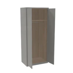 House Beautiful Honest Fitted Look Double Wardrobe, Oak Effect Carcass - Gloss Grey Slab Doors (W) 940mm X (H) 2226mm -Home Style Sales 13999781 5035005573508745