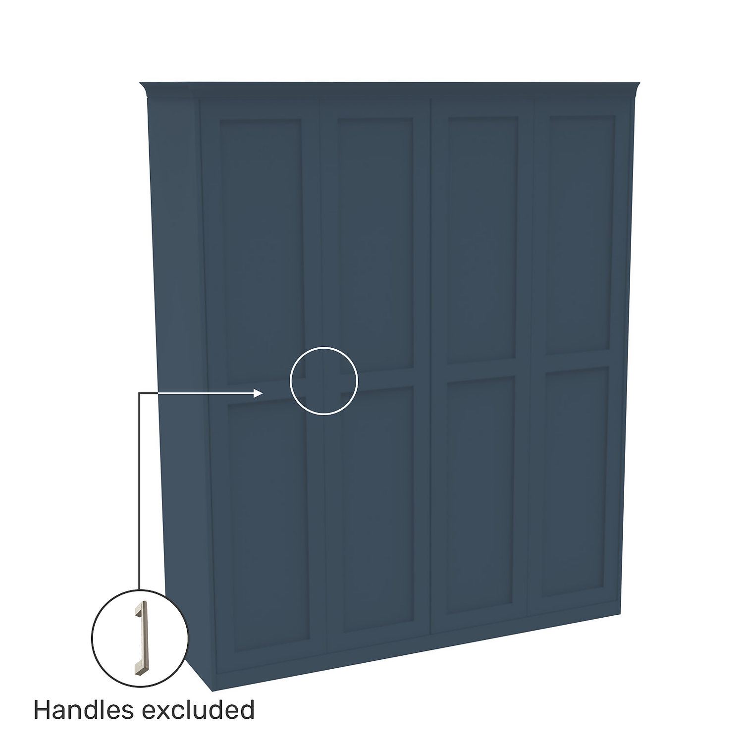 House Beautiful Realm Fitted Look Quad Wardrobe, Oak Effect Carcass - Navy Blue Shaker Doors (W) 1901mm X (H) 2256mm 6 House Beautiful Realm Fitted Look Quad Wardrobe, Oak Effect Carcass - Navy Blue Shaker Doors (W) 1901mm X (H) 2256mm - Image 4