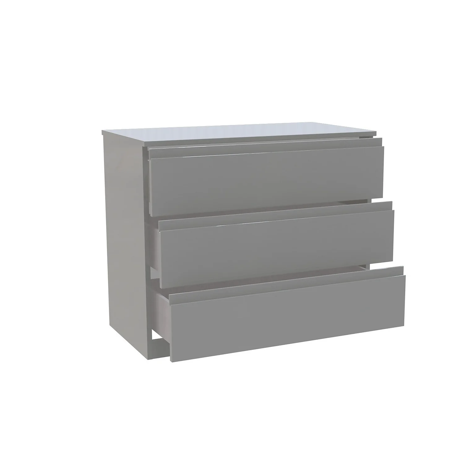House Beautiful Escape Wide Chest Of Drawers - Gloss Grey Handleless (W) 900mm X (H) 756mm 4 House Beautiful Escape Wide Chest Of Drawers - Gloss Grey Handleless (W) 900mm X (H) 756mm - Image 2
