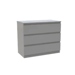 House Beautiful Escape Wide Chest Of Drawers - Gloss Grey Handleless (W) 900mm X (H) 756mm