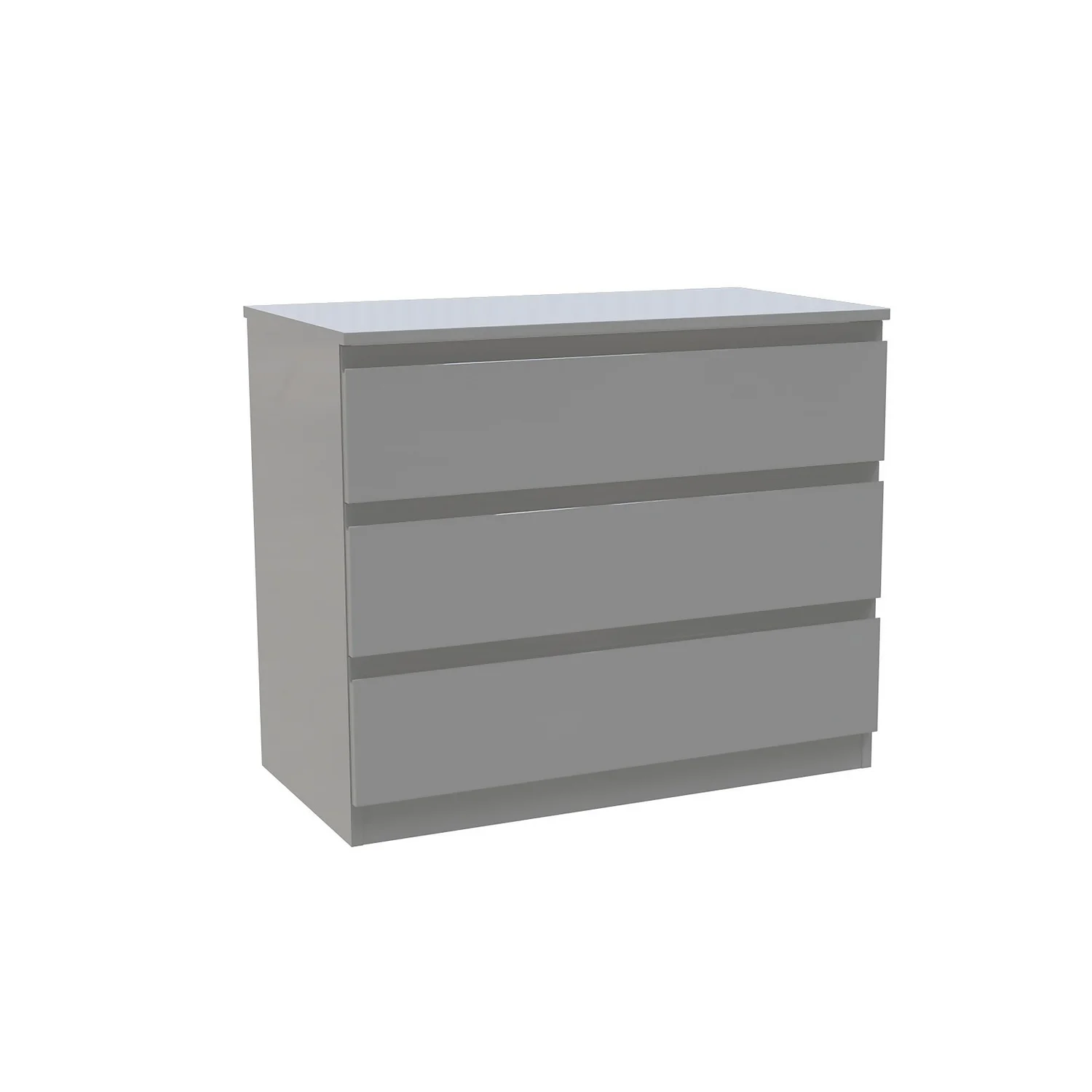 House Beautiful Escape Wide Chest Of Drawers - Gloss Grey Handleless (W) 900mm X (H) 756mm 3 House Beautiful Escape Wide Chest Of Drawers - Gloss Grey Handleless (W) 900mm X (H) 756mm