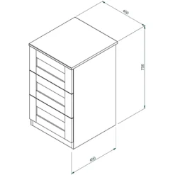 House Beautiful Realm Narrow Chest Of Drawers - Carbon Grey Shaker (W) 450mm X (H) 756mm 13 House Beautiful Realm Narrow Chest Of Drawers - Carbon Grey Shaker (W) 450mm X (H) 756mm -Home Style Sales 13999816 1345005575742266