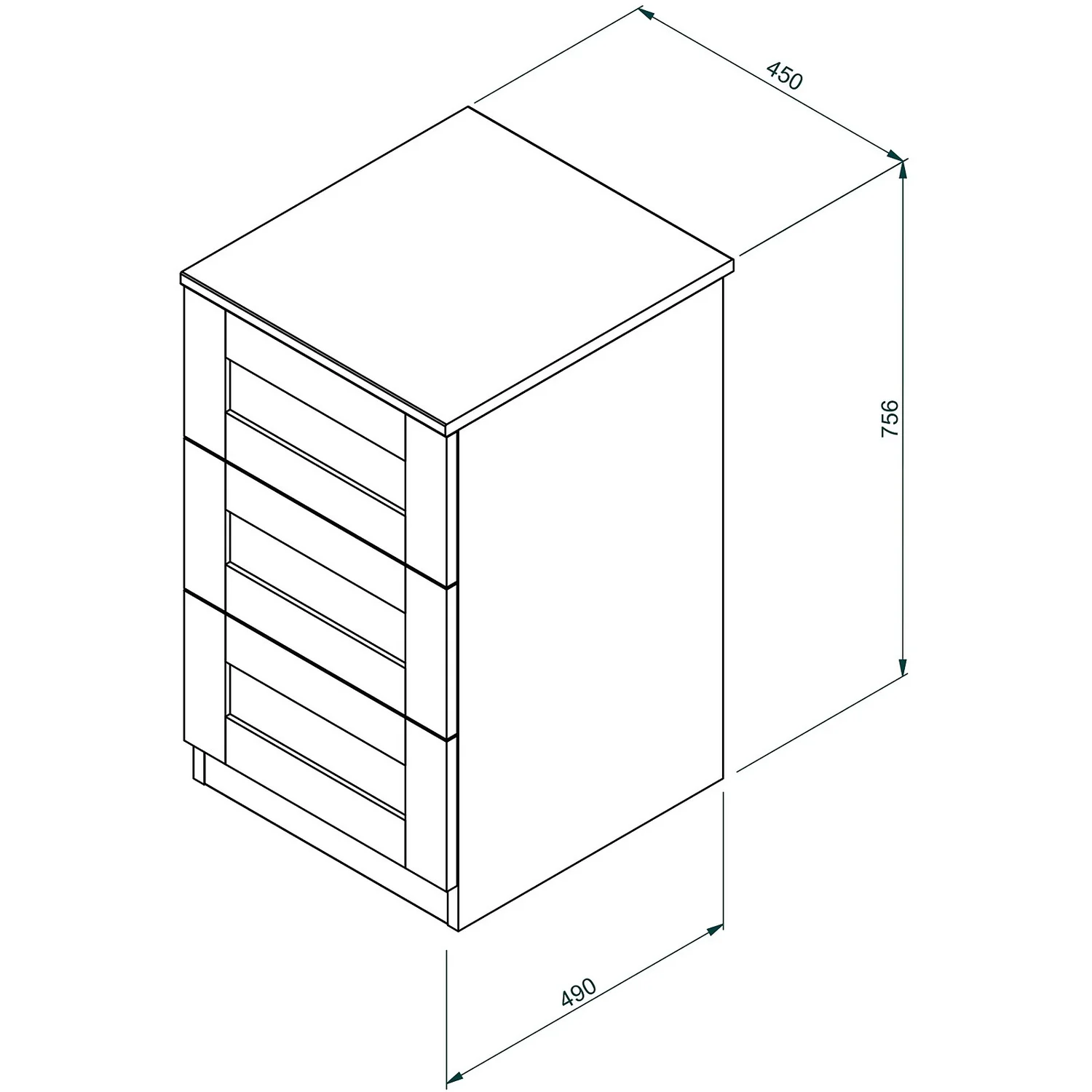 House Beautiful Realm Narrow Chest Of Drawers - Carbon Grey Shaker (W) 450mm X (H) 756mm 8 House Beautiful Realm Narrow Chest Of Drawers - Carbon Grey Shaker (W) 450mm X (H) 756mm - Image 6