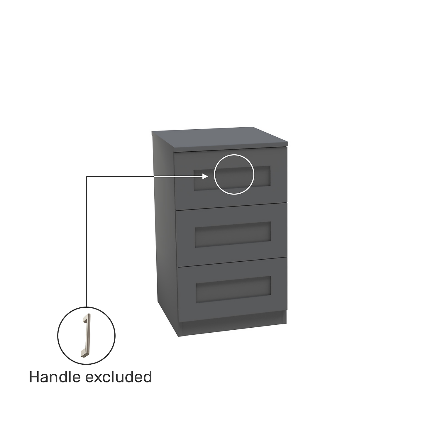 House Beautiful Realm Narrow Chest Of Drawers - Carbon Grey Shaker (W) 450mm X (H) 756mm 6 House Beautiful Realm Narrow Chest Of Drawers - Carbon Grey Shaker (W) 450mm X (H) 756mm - Image 4