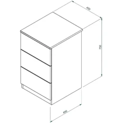 House Beautiful Honest Narrow Chest Of Drawers - Gloss White Slab (W) 450mm X (H) 756mm -Home Style Sales 13999820 1955005573075980