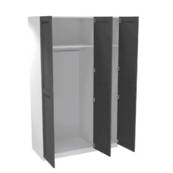 House Beautiful Realm Triple Wardrobe, White Carcass - Carbon Grey Shaker Doors (W) 1350mm X (H) 2196mm -Home Style Sales 13999844 1715011811866455