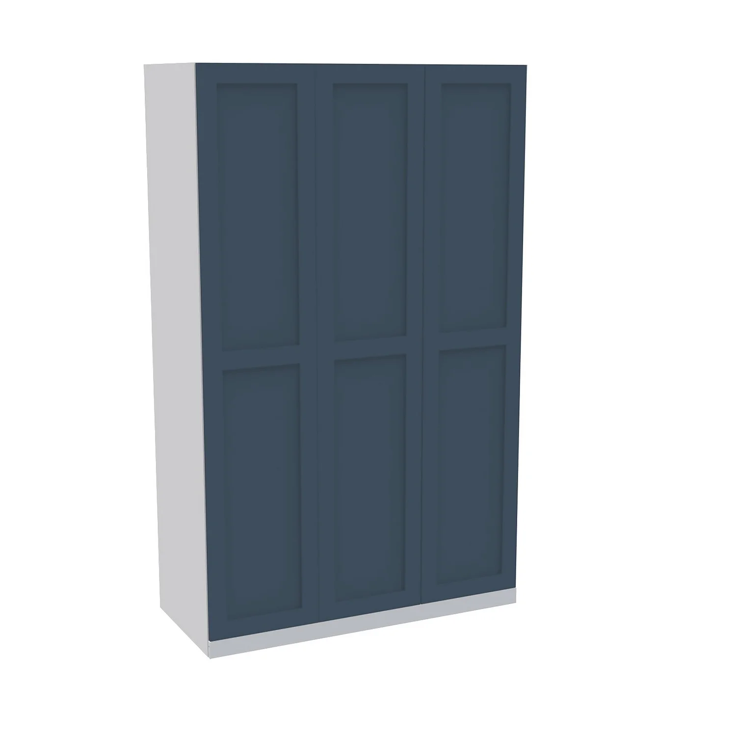 House Beautiful Realm Triple Wardrobe, White Carcass - Navy Blue Shaker Doors (W) 1350mm X (H) 2196mm 3 House Beautiful Realm Triple Wardrobe, White Carcass - Navy Blue Shaker Doors (W) 1350mm X (H) 2196mm
