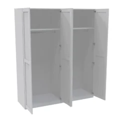 House Beautiful Realm Quad Wardrobe, White Carcass - White Shaker Doors (W) 1800mm X (H) 2196mm -Home Style Sales 13999850 1905007600560502